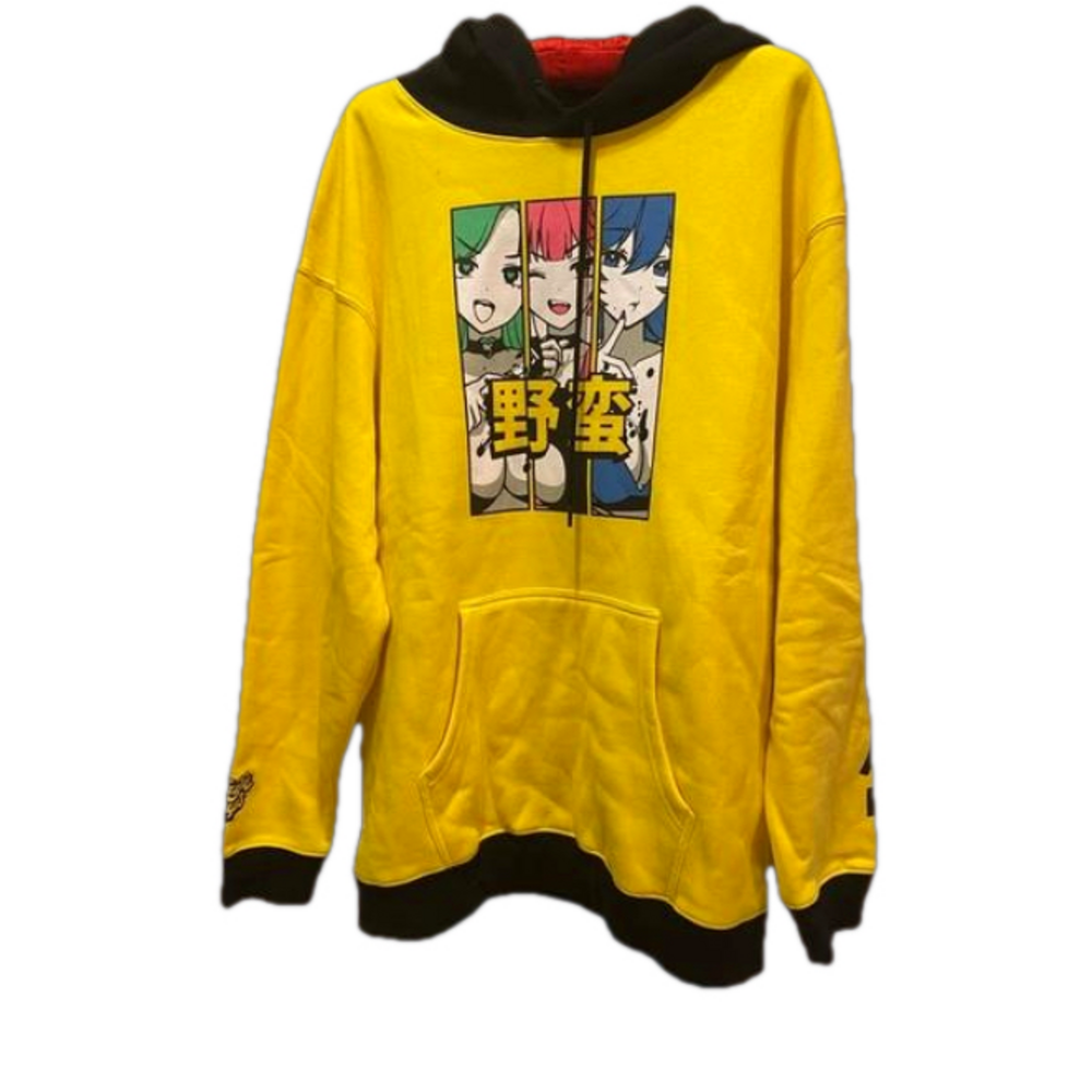 Gamer Supps GG Waifu Cups Season 5 Barbarian Anime Hoodie Yellow Black 2XL Rare